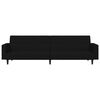vidaXL Canap&eacute;-lit &agrave; 2 places avec tabouret Noir Tissu microfibre