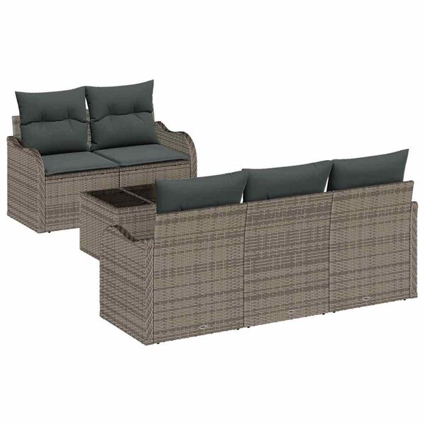 vidaXL Ensemble de canap&eacute; de jardin Gris polyrotin