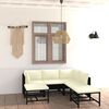 vidaXL Salon de jardin 7 pcs avec coussins R&eacute;sine tress&eacute;e Noir