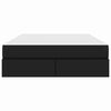 vidaXL Lit avec rangement et matelas avec matelas 2 pcs Noir Cuir
