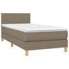 vidaXL Sommier &agrave; lattes de lit avec matelas Taupe 80x200 cm Tissu