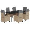 vidaXL Ensemble &agrave; manger de jardin coussins 7 pcs m&eacute;lange beige rotin
