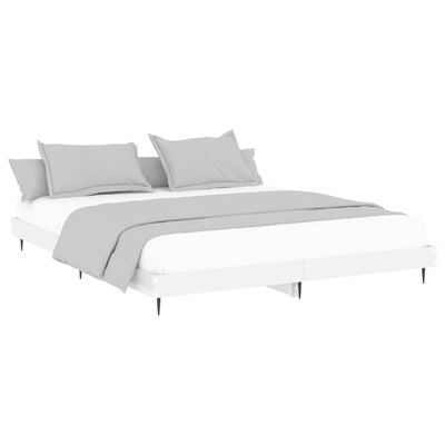 vidaXL Cadre de lit sans matelas blanc brillant 120x200 cm