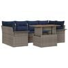 vidaXL Ensemble de canap&eacute; de jardin 7 pcs gris et bleu marine