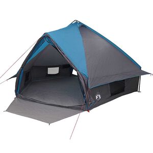 vidaXL Tente Teepee 10 personnes 10 personne Bleu et gris