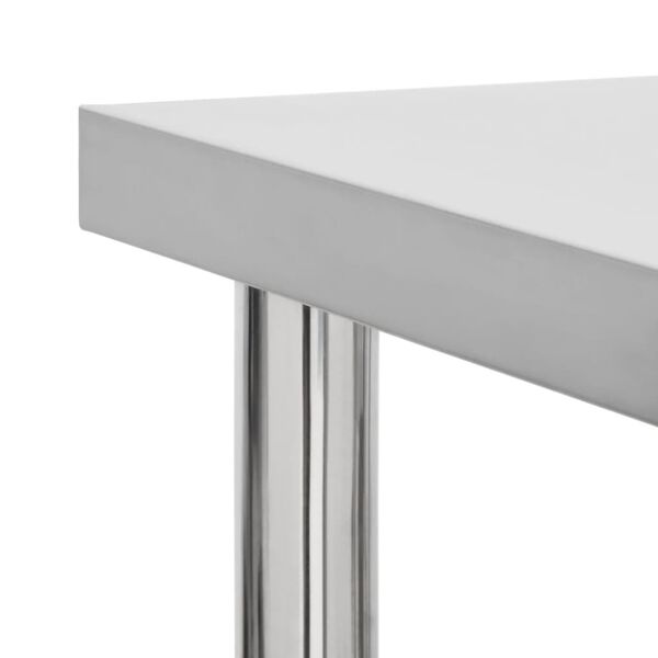 vidaXL Table de travail de cuisine avec roues 80x45x85 cm Inox