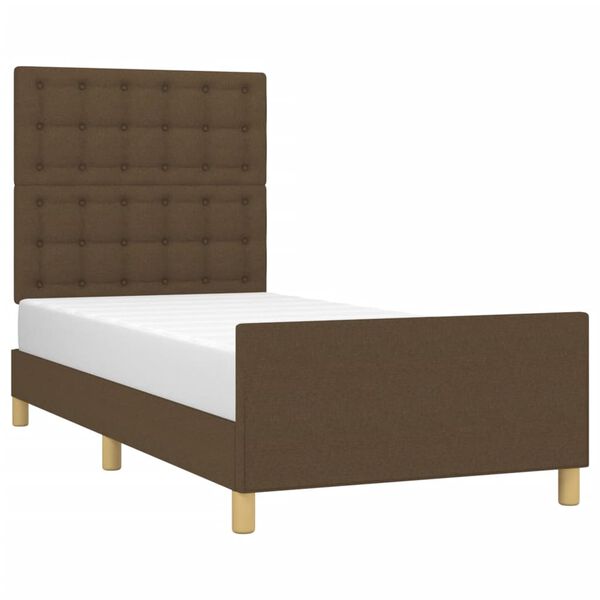 vidaXL Cadre de lit sans matelas et t&ecirc;te de lit marron fonc&eacute; 80x200cm