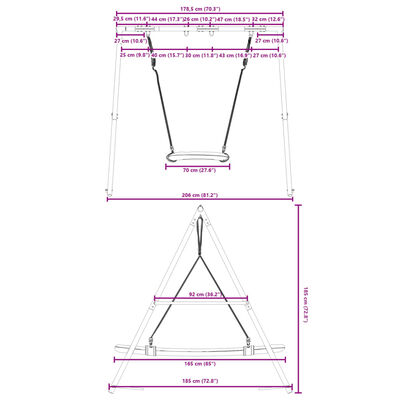 vidaXL Ensemble de balançoire d'extérieur avec balançoire nid