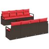 vidaXL Ensemble de Canap&eacute;s 9 pc 8-Nombre de places Beige et Rouge