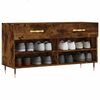 vidaXL Banc &agrave; chaussures ch&ecirc;ne fum&eacute; 102x35x55 cm bois d'ing&eacute;nierie