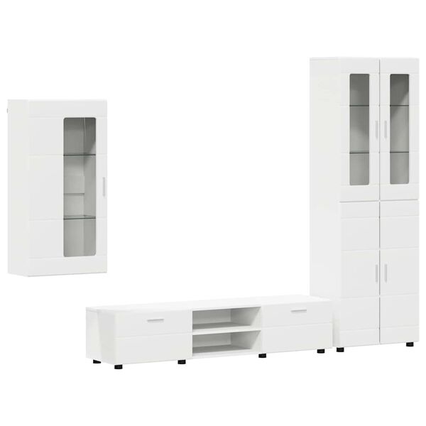 vidaXL Ensemble meuble TV avec tiroir Blanc Bois d'ing&eacute;nierie