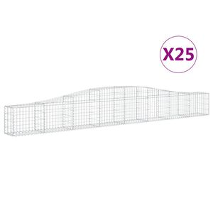 vidaXL Paniers &agrave; gabions arqu&eacute;s 25 pcs 400x30x40/60 cm Fer galvanis&eacute;