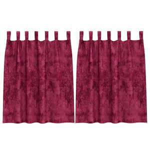 vidaXL Rideaux en velours 2 pcs Bordeaux 140 x 140 cm Velours
