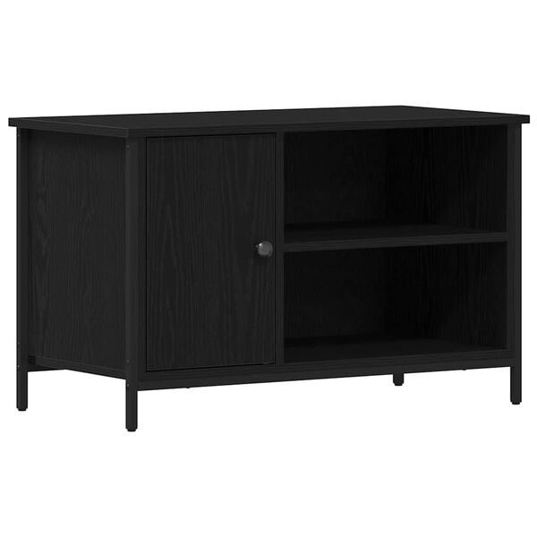 vidaXL Meuble TV Ch&ecirc;ne noir 80 x 40 x 50 cm Bois d'ing&eacute;nierie
