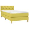 vidaXL Sommier &agrave; lattes de lit avec matelas Vert 100x200 cm Tissu