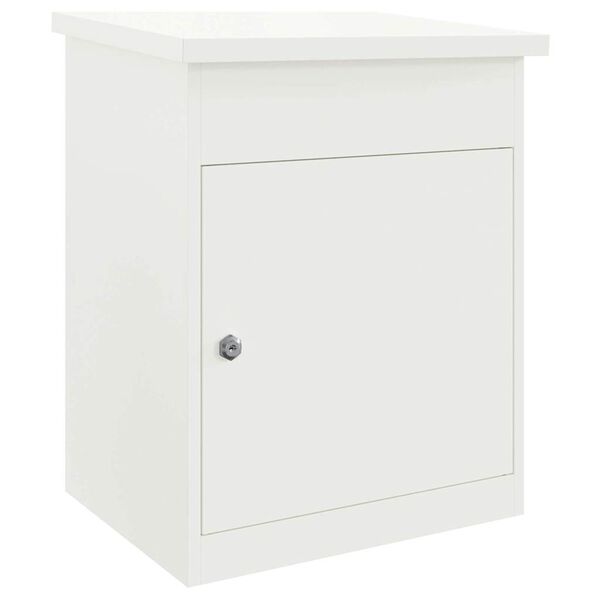 vidaXL Bo&icirc;te de d&eacute;p&ocirc;t de colis Blanc 47,5 x 38 x 59 cm Acier