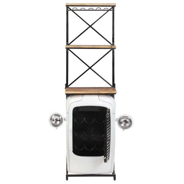 vidaXL Cave à vin tracteur Blanc 49x31x172 cm Bois de manguier solide