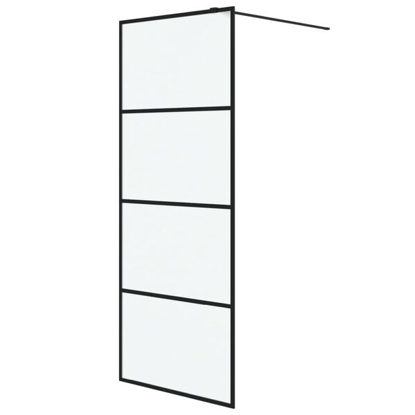 vidaXL Paroi de douche Noir 80x195 cm Verre ESG d&eacute;poli
