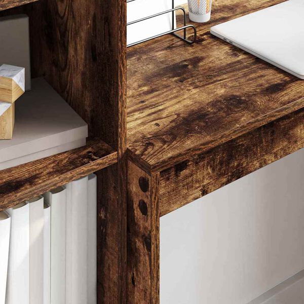 vidaXL Bureau avec tiroir 2 pcs Ch&ecirc;ne fum&eacute;