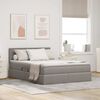 vidaXL Lit avec rangement et LED avec matelas Taupe 140 x 190 cm tissu
