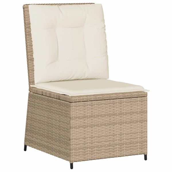 vidaXL Canap&eacute; de jardin avec coussin Noir et blanc cr&egrave;me polyrotin