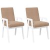 vidaXL Chaises de salle &agrave; manger avec coussins 2 pcs blanc