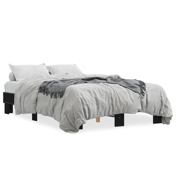 vidaXL Cadre de lit sans matelas noir 120x190 cm