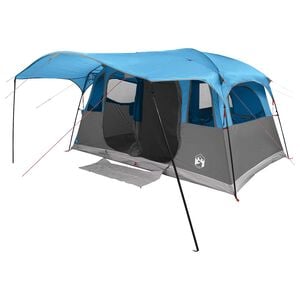vidaXL Tente tunnel 10 personne Bleu Polyester et Acier
