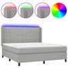 vidaXL Sommier &agrave; lattes de lit matelas LED Gris clair 180x200 cm Tissu