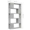 vidaXL Biblioth&egrave;que de s&eacute;paration Gris b&eacute;ton 80x24x155 cm