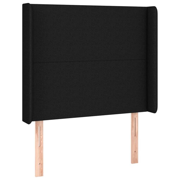 vidaXL T&ecirc;te de lit &agrave; LED Noir 83x16x118/128 cm Tissu