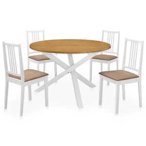 vidaXL Mobilier de salle &agrave; manger 5 pcs MDF Blanc
