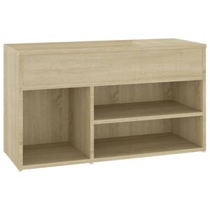 vidaXL Banc &agrave; chaussures Ch&ecirc;ne sonoma 80x30x45 cm Bois d'ing&eacute;nierie