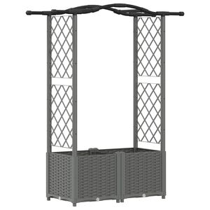 vidaXL Lit &Eacute;lev&eacute; avec Treillis et Toit Gris clair 125 x 40 x 138 cm PP
