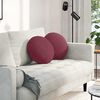 vidaXL Coussins de si&egrave;ge 2 pcs Bordeaux &Oslash;40 x 13 cm tissu