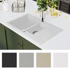 vidaXL &Eacute;vier de cuisine Granit Double lavabo Blanc
