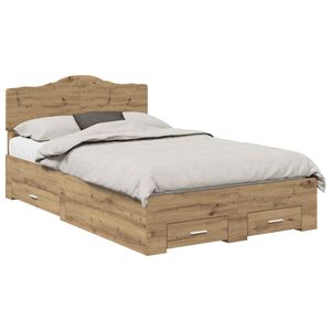 vidaXL Cadre de lit Ch&ecirc;ne artisanal 120 x 190 cm Bois d'ing&eacute;nierie