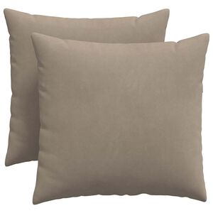 vidaXL Coussins de canap&eacute; 2 pcs Taupe 50 x 50 cm tissu