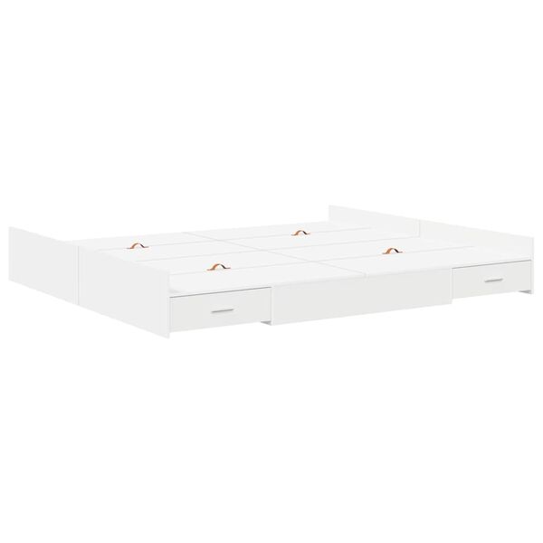 vidaXL Cadre de lit avec rangement avec t&ecirc;te de lit Blanc 200 x 200 cm