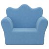 vidaXL Canap&eacute; pour enfants Bleu Peluche douce