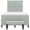 vidaXL Lit &agrave; ressorts avec matelas Gris clair 120 x 200 cm Velours