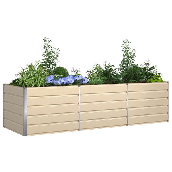 vidaXL Jardini&egrave;re Ivoire 195 x 100 x 45 cm Acier galvanis&eacute;