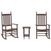 vidaXL Chaises &agrave; bascule lot de 2 table pliable marron massif peuplier