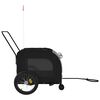 vidaXL Remorque de v&eacute;lo pour animaux de compagnie noir et gris