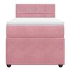 vidaXL Sommier &agrave; lattes de lit avec matelas Rose 90x200 cm Velours