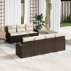 vidaXL Ensemble de canap&eacute; de jardin avec coussin 8 pcs Marron et Cr&egrave;me