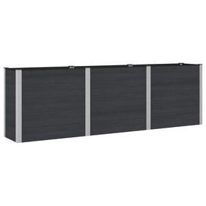 vidaXL Jardini&egrave;re sur&eacute;lev&eacute;e Noir 300 x 50 x 91 cm WPC et Aluminium
