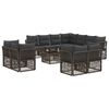 vidaXL Ensemble de canap&eacute; de jardin 12 pc Gris polyrotin