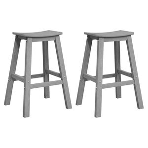 vidaXL Tabouret de bar 2 pc Gris clair 52 x 43 x 73,5 cm HDPE