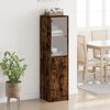 vidaXL Buffet avec porte en verre ch&ecirc;ne fum&eacute; 35x37x142 cm